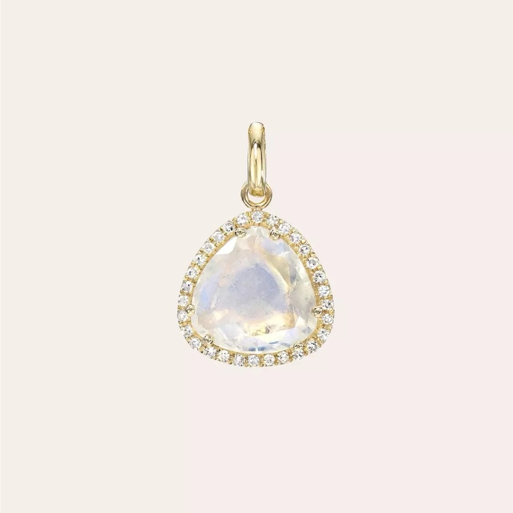 Zoe Lev Diamond 14k Gold Moonstone Pendant